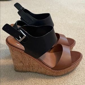 Dolce Vita brown and black wedges